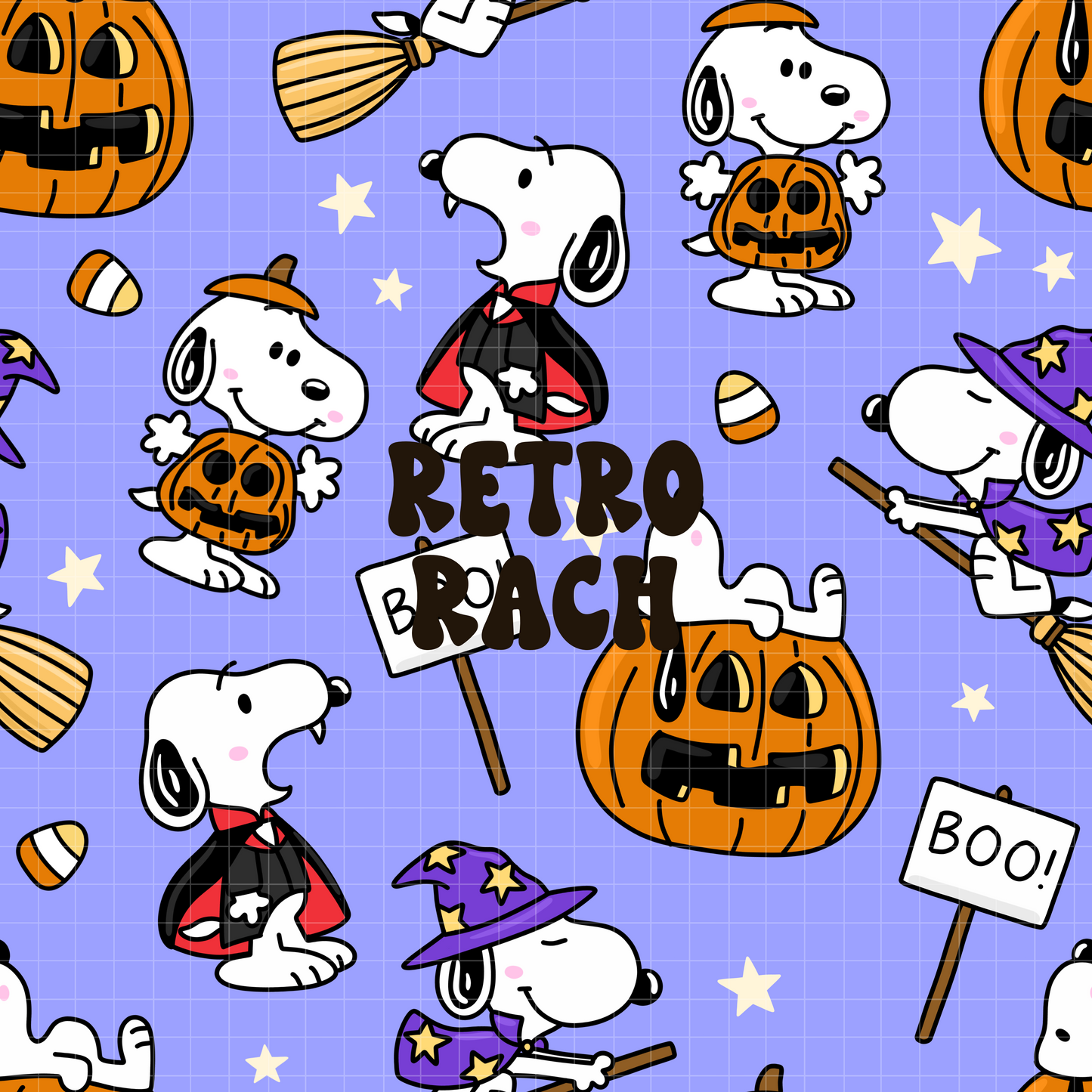 Spooky Beagle Seamless Pattern