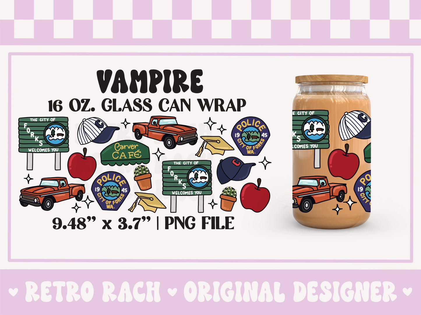 Vampire Icons Cup Wrap File