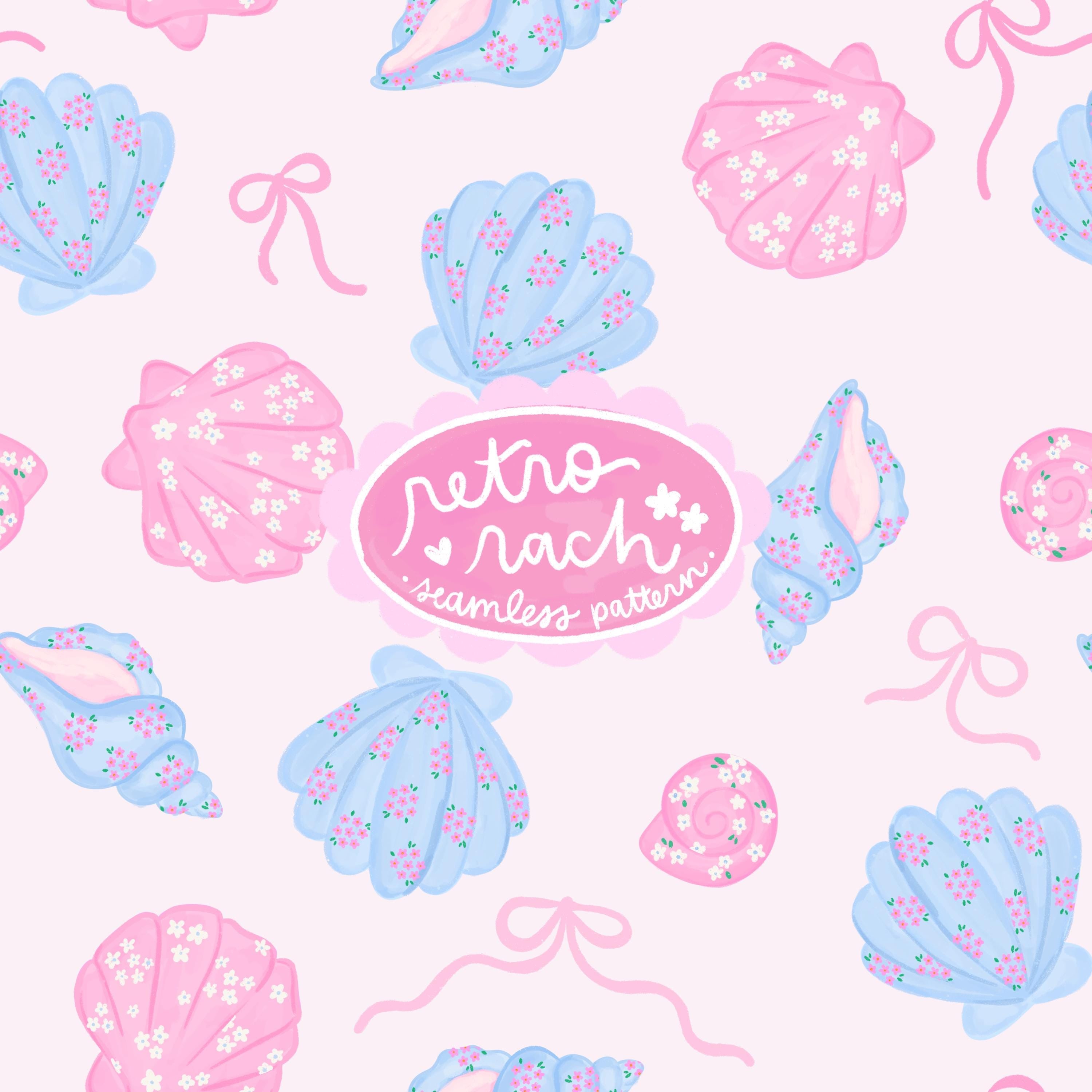 Coquette Seashells Seamless Pattern – Retro Rach
