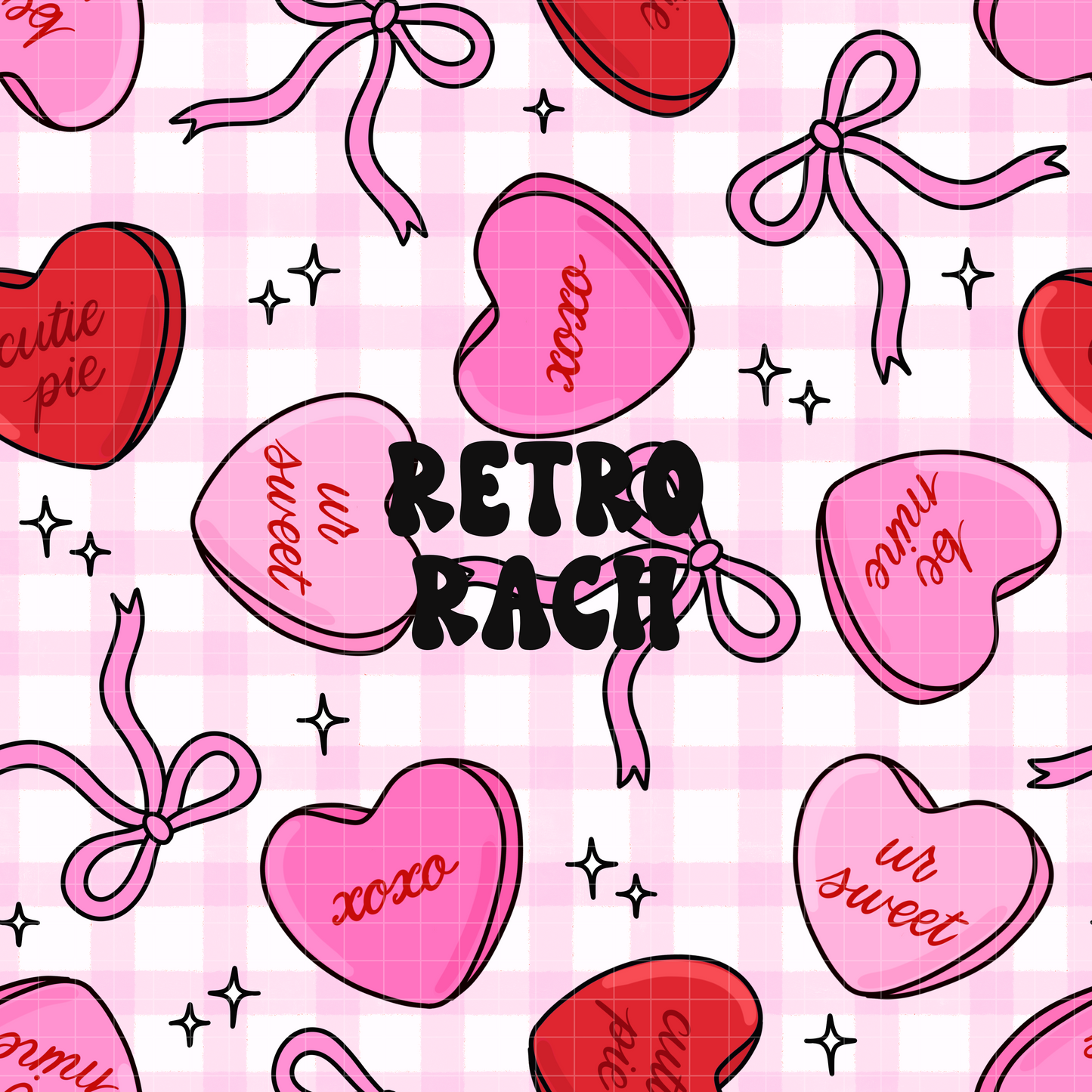 Candy Hearts Seamless Pattern