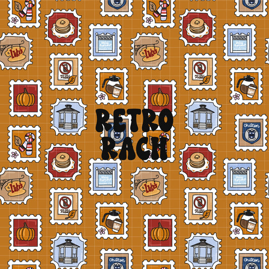 Stars Hollow Stamps Seamless Pattern