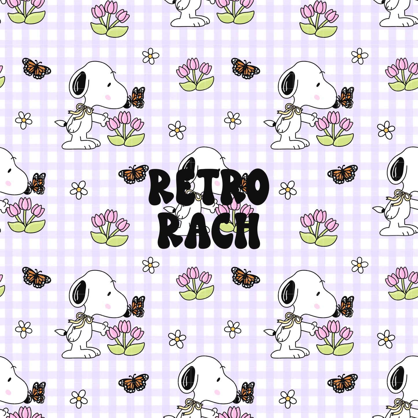Spring Beagle Seamless Pattern