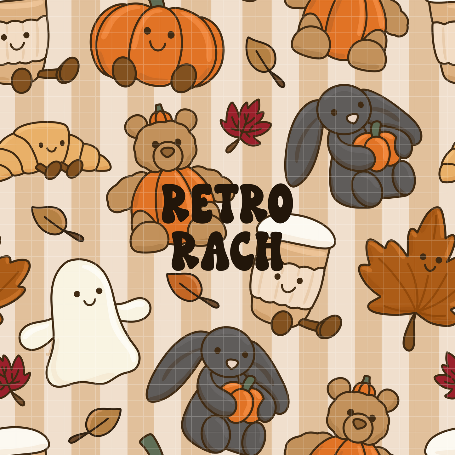Fall Stuffies Seamless Pattern