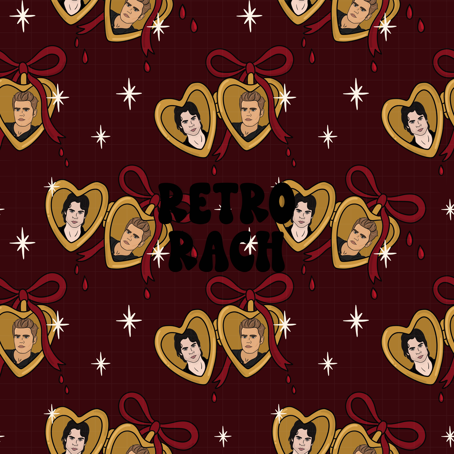 Vampire Lockets Seamless Pattern