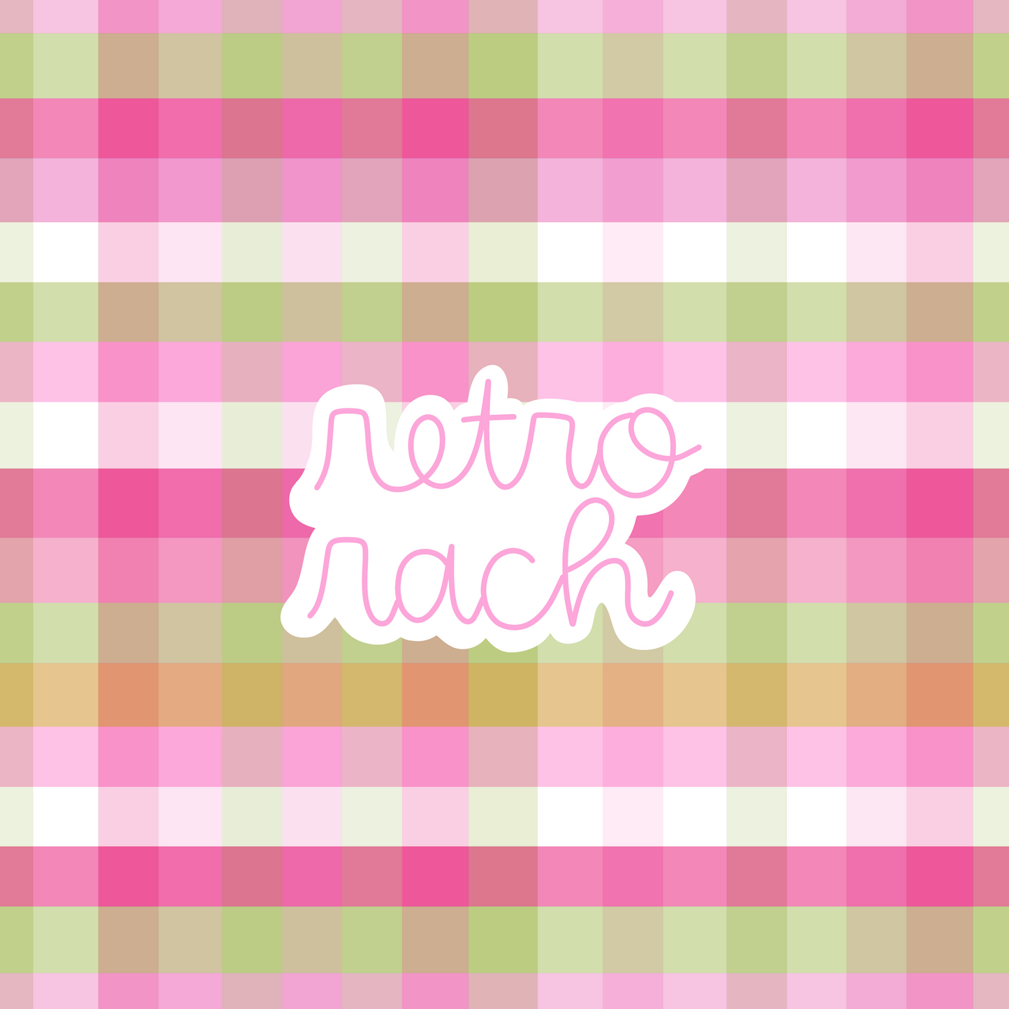 Pink and Green Plaid Seamless Pattern