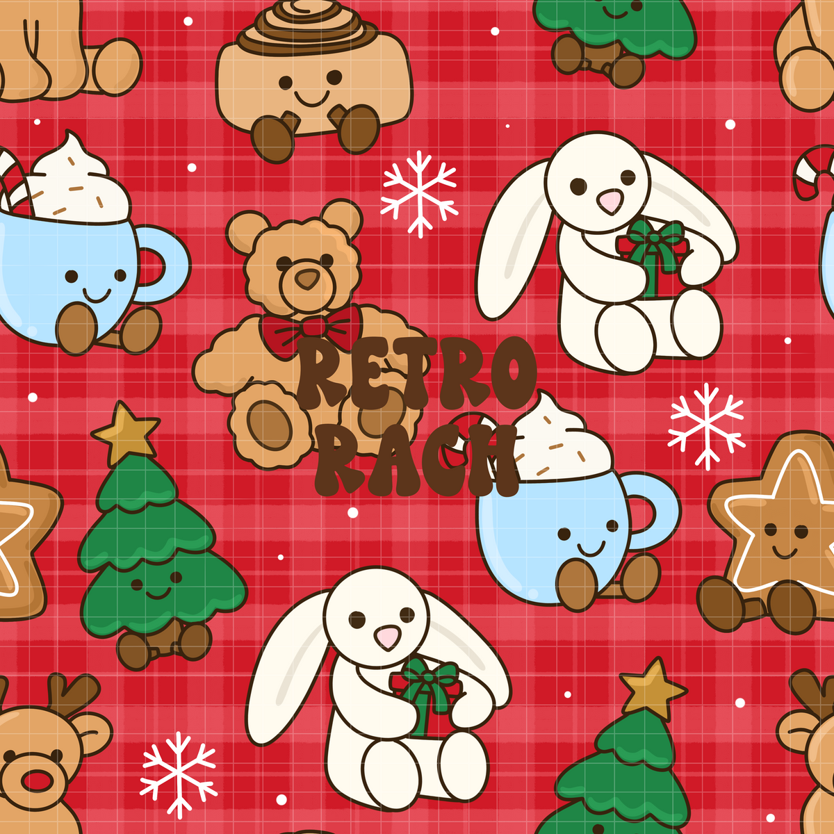 Winter Stuffies Seamless Pattern