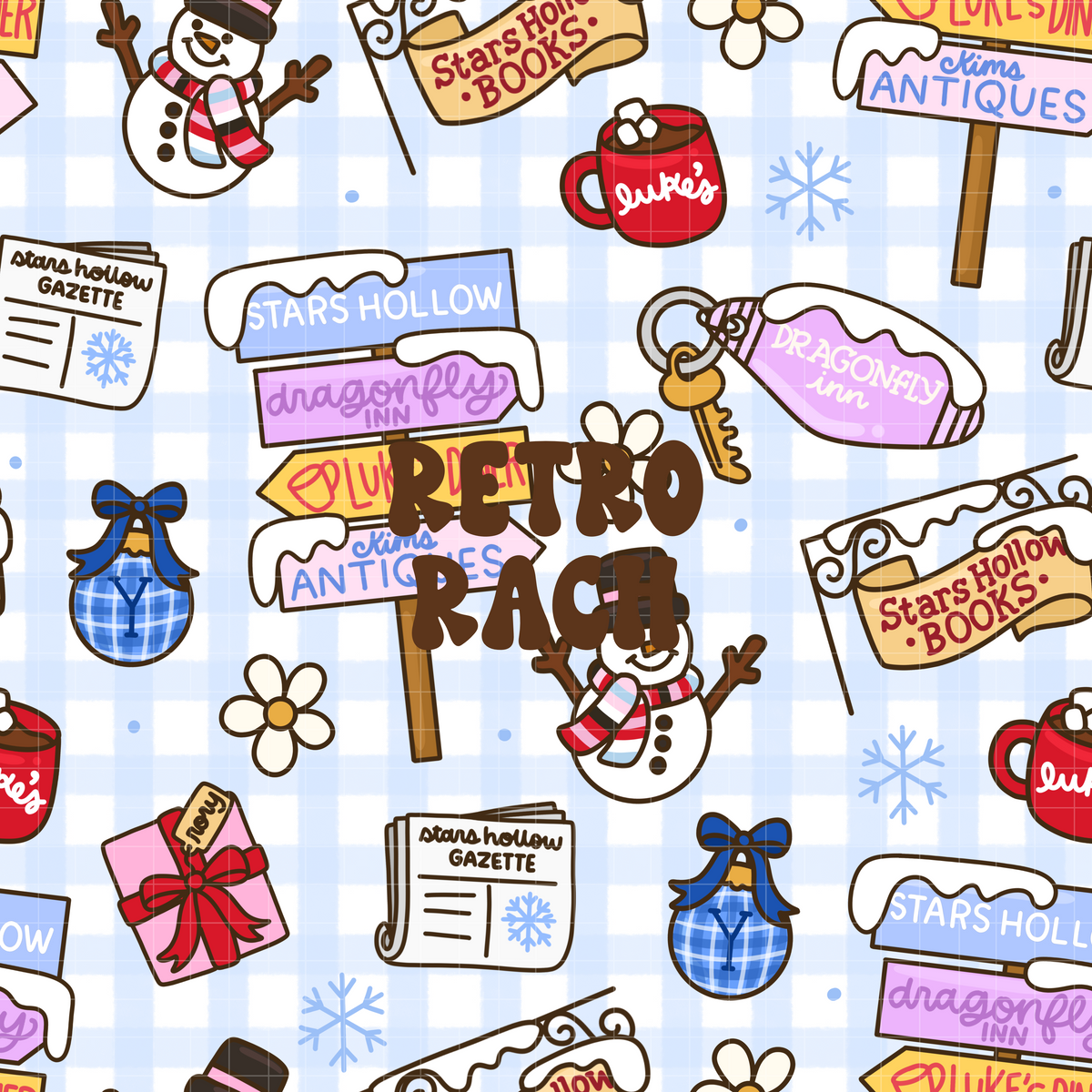 Stars Hollow Winter Seamless Pattern