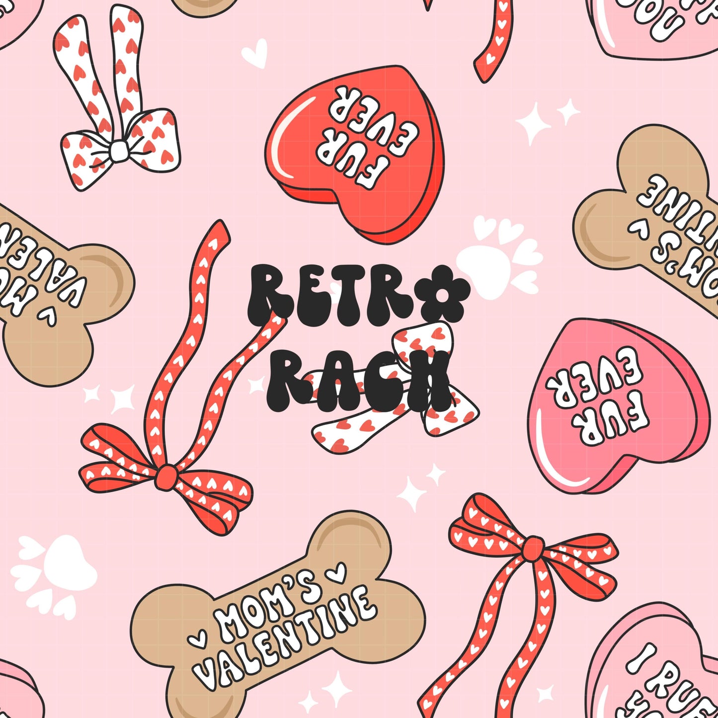 Mom's Valentine Seamless Pattern