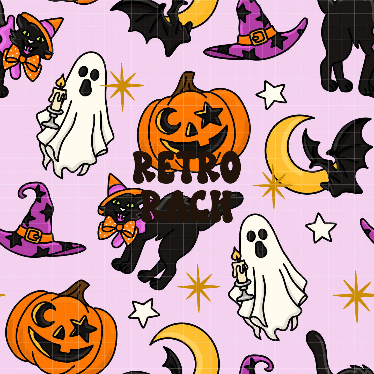 Vintage Halloween Seamless Pattern