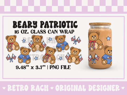 Beary Patriotic Cup Wrap File