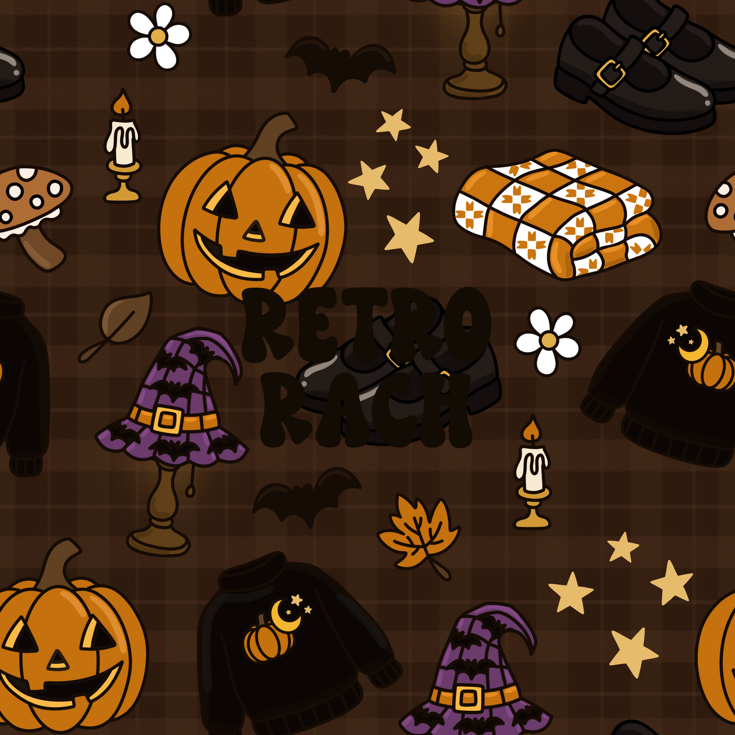 Cozy Halloween Seamless Pattern