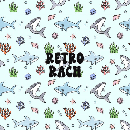 Summer Sharks Seamless Pattern