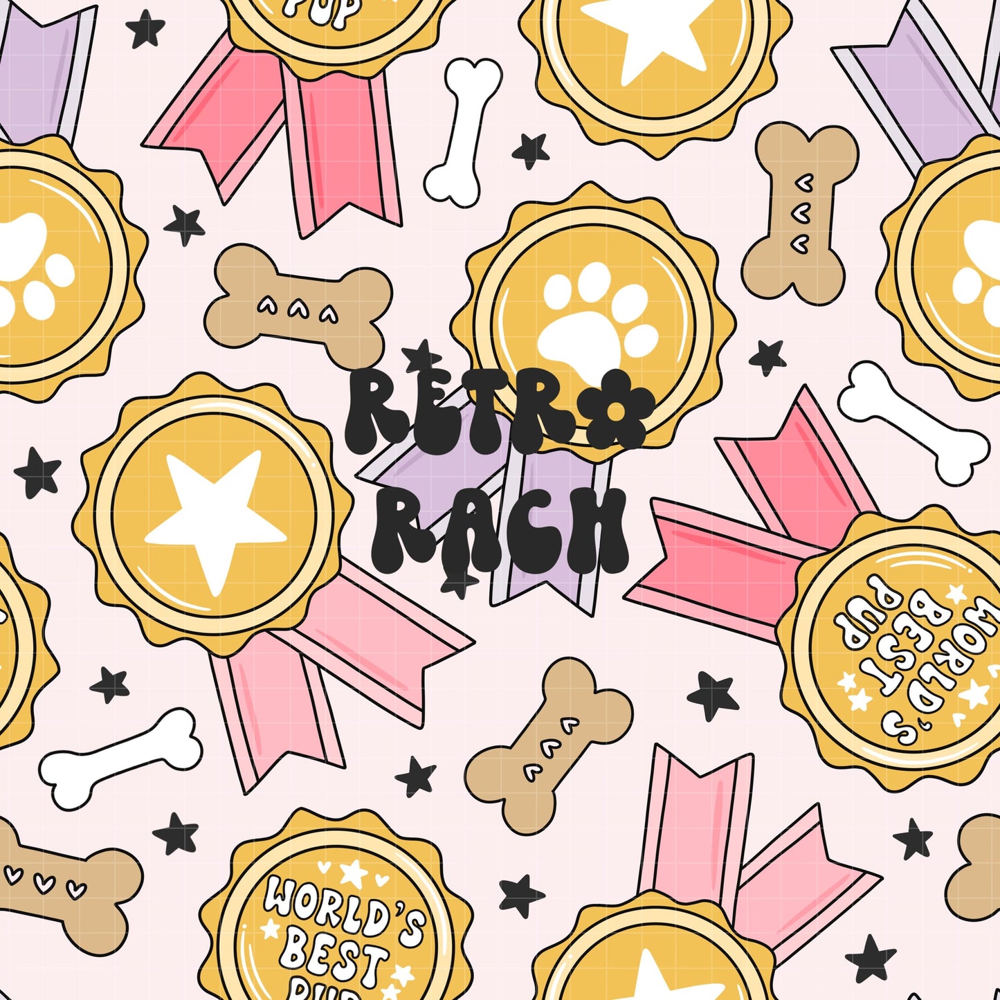 World's Best Pup Seamless Pattern - Pink