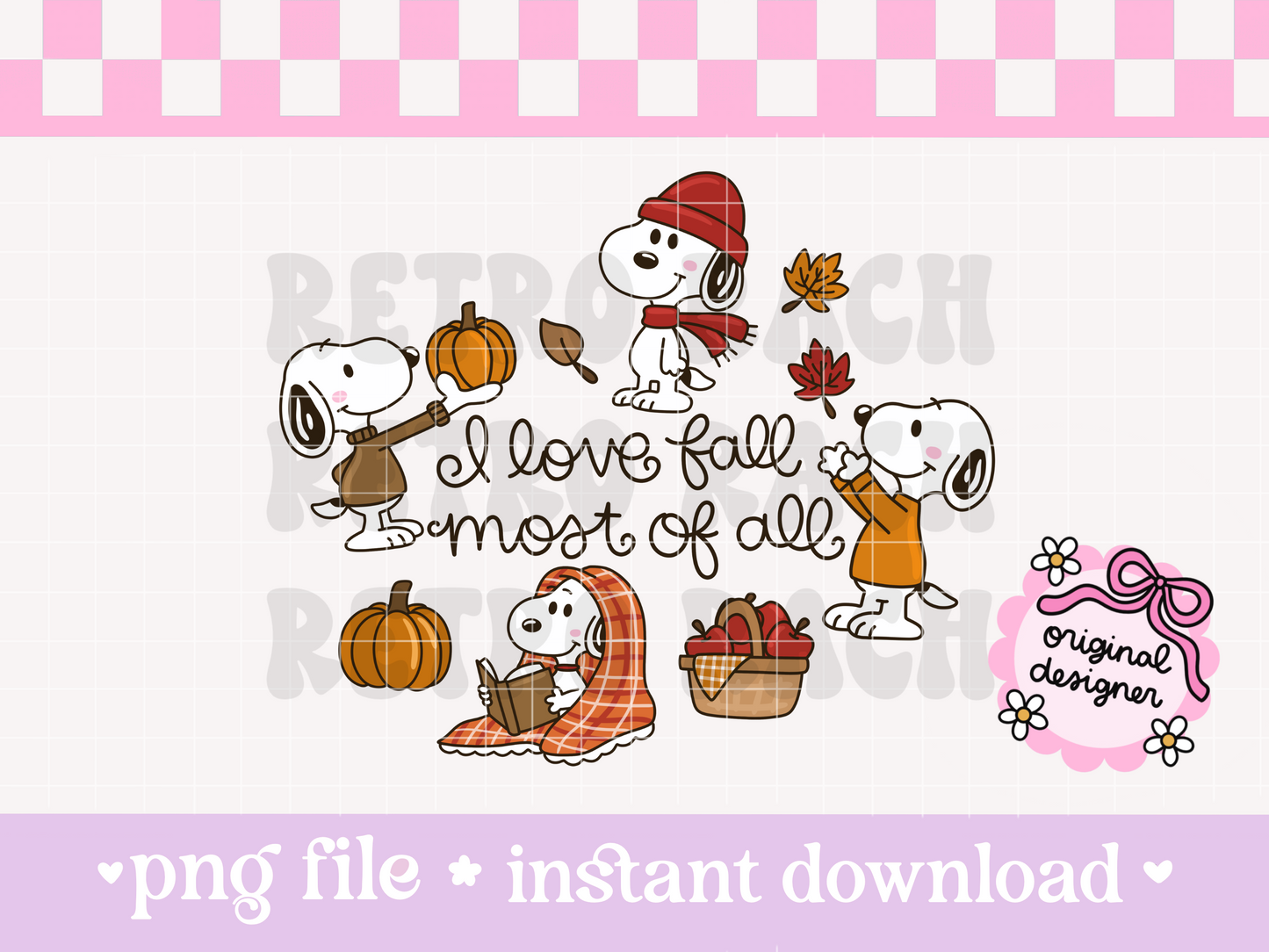 I Love Fall Beagle PNG