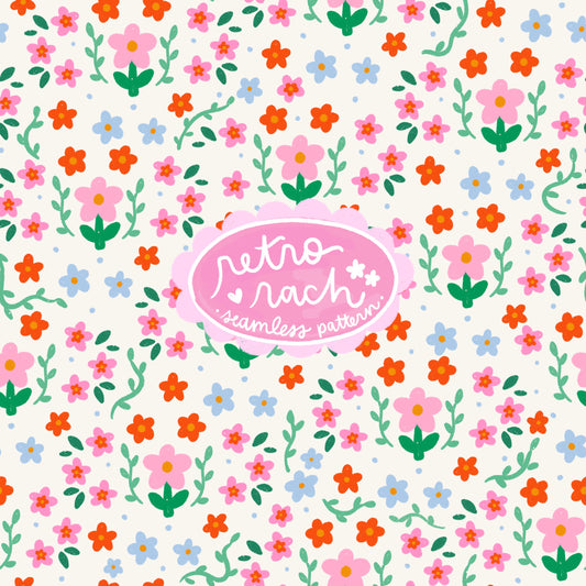 Summer Wildflowers Seamless Pattern