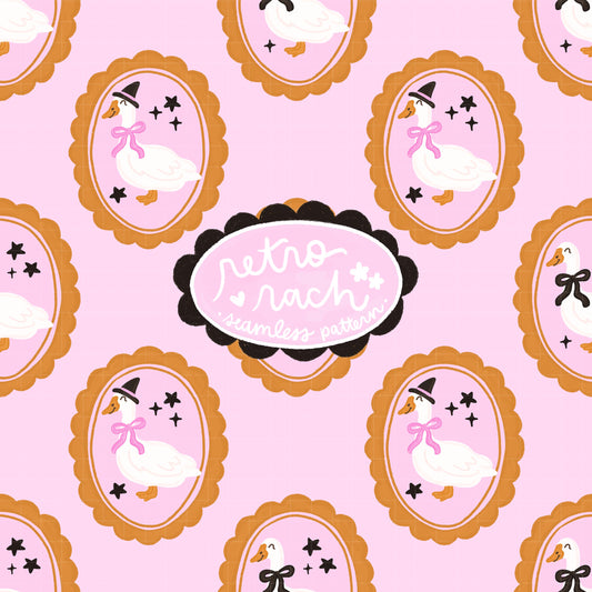 Spooky Halloween Geese Seamless Pattern