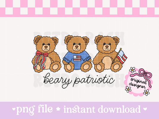 Beary Patriotic PNG File