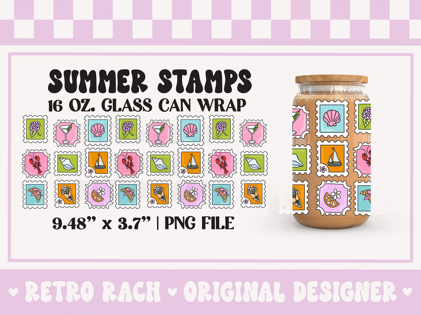 Summer Stamps Cup Wrap File