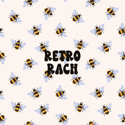Ditsy Bee Seamless Pattern