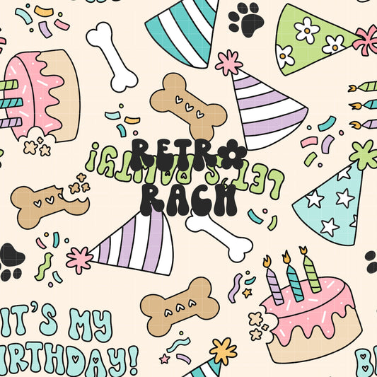 Happy Barkday Seamless Pattern