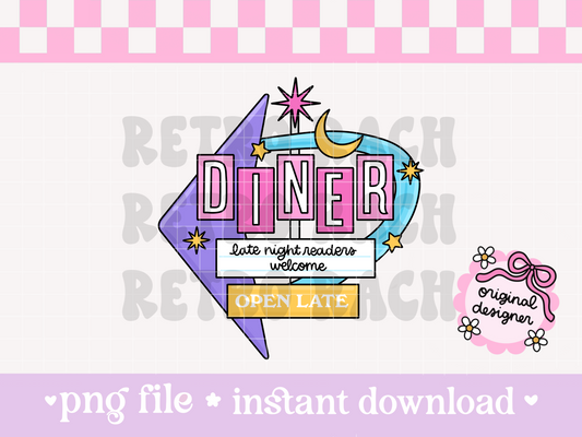Late Night Readers Diner PNG File
