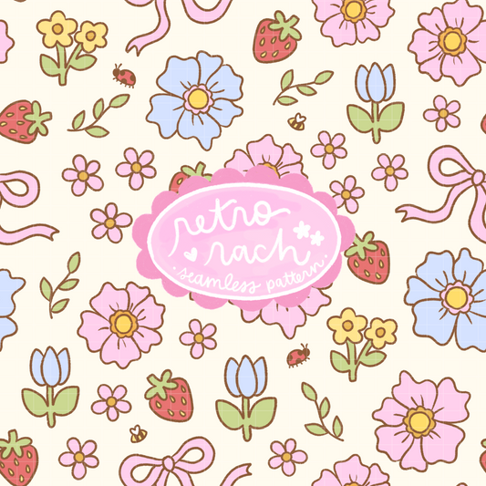 Cottage Blooms Seamless Pattern