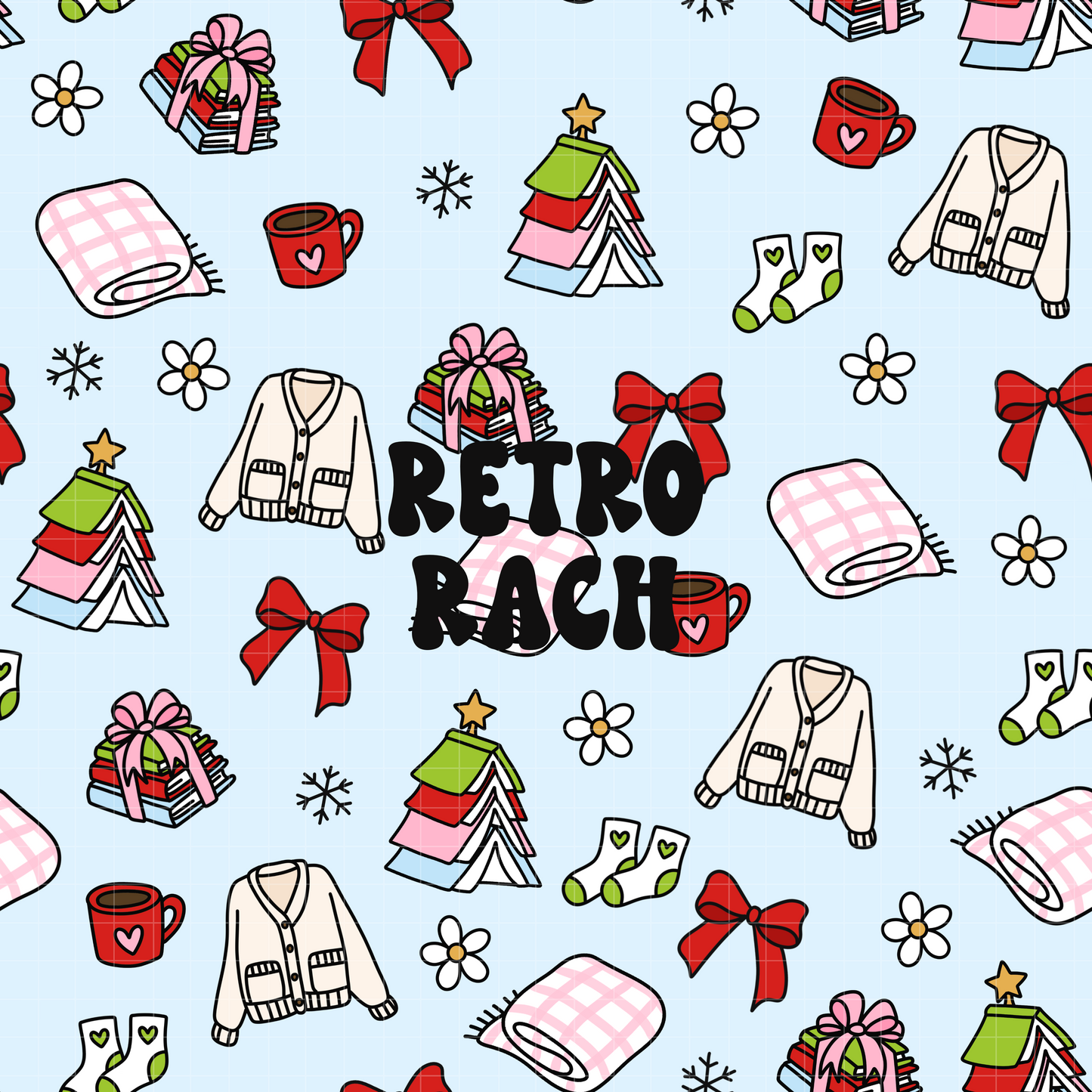 Christmas Reads Seamless Pattern
