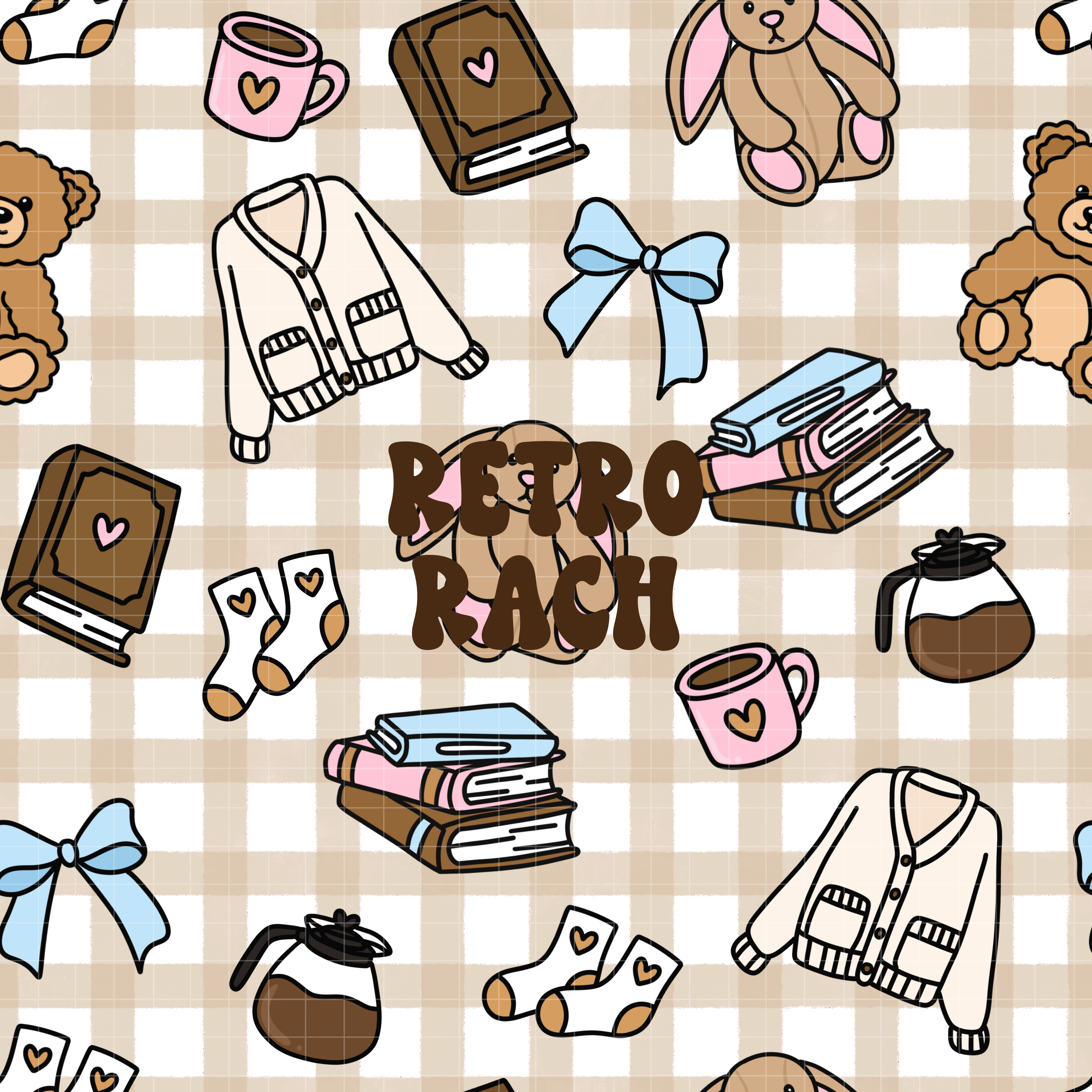 Cozy Homebody Seamless Pattern – Retro Rach