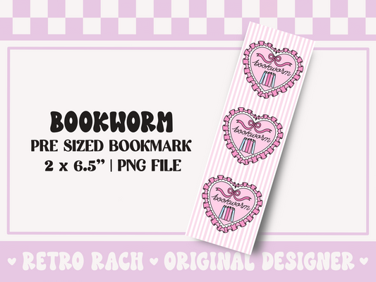 Bookworm Bookmark PNG File