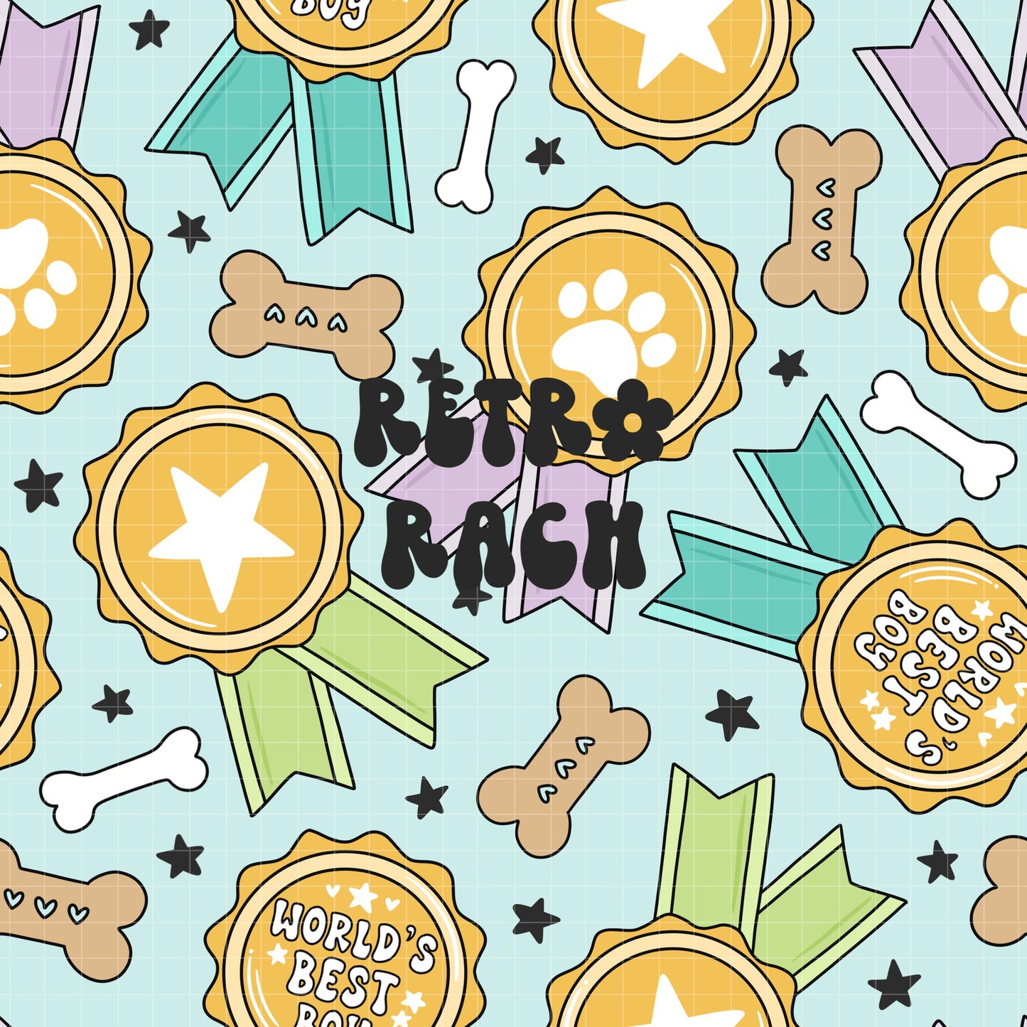 World's Best Boy Seamless Pattern - Blue