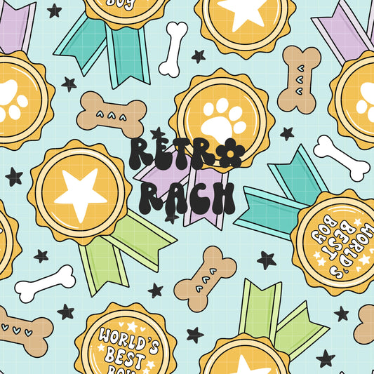 World's Best Boy Seamless Pattern - Blue