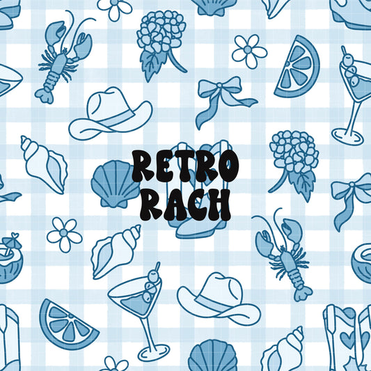 Coastal Cowgirl Seamless Pattern