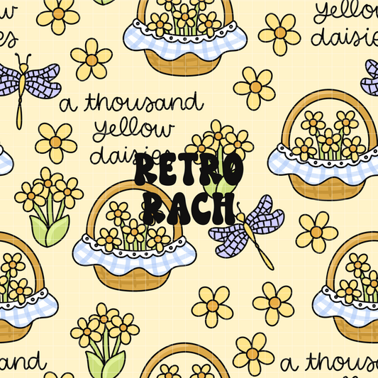 1000 Yellow Daisies Seamless Pattern
