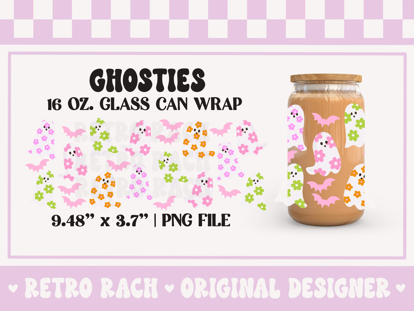 Retro Ghosts Cup Wrap file