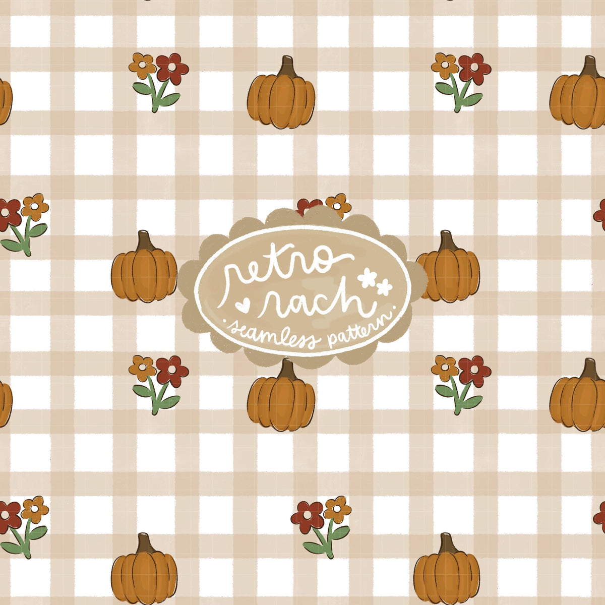 Fall Gingham Seamless Pattern – Retro Rach
