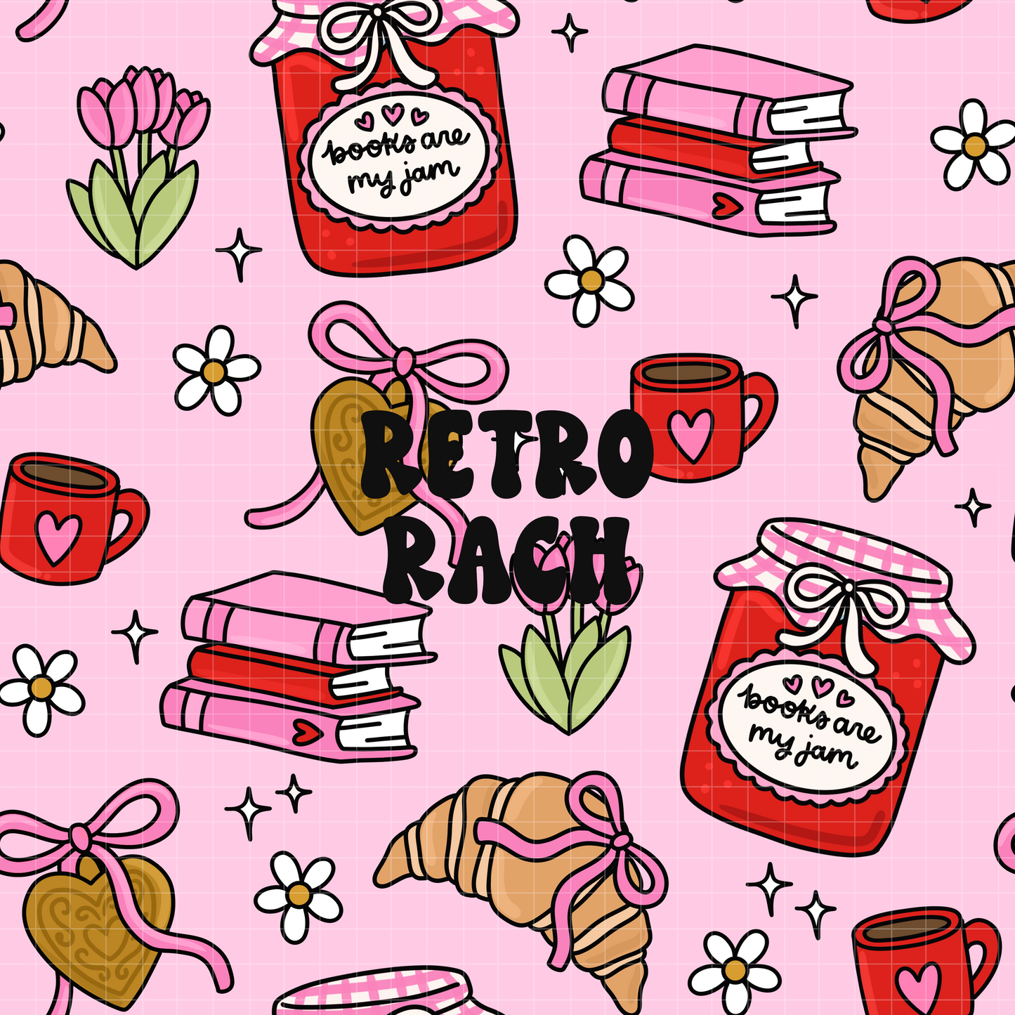 Books Are My Jam Seamless Pattern