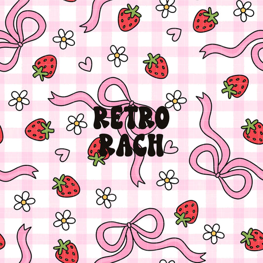 Strawberries & Bows Seamless Pattern