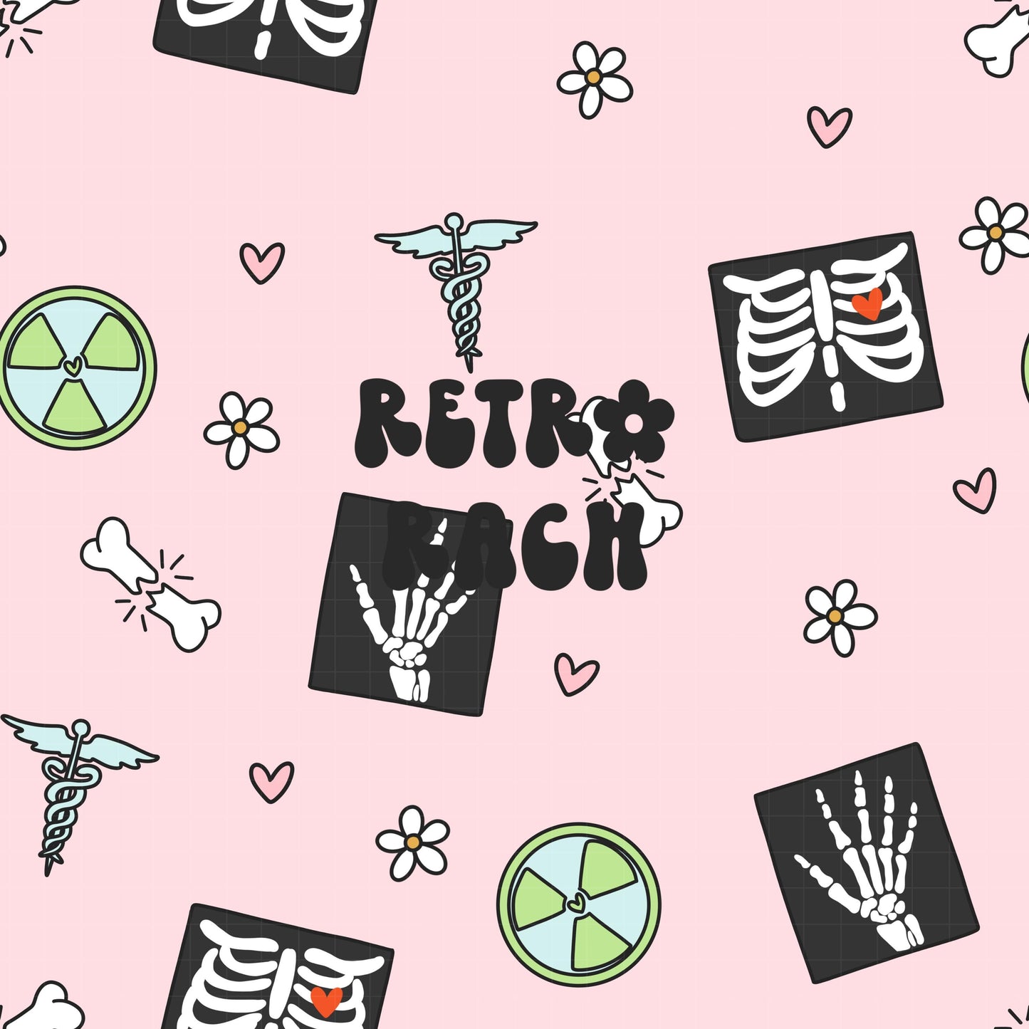 Radiology Icons Seamless Pattern