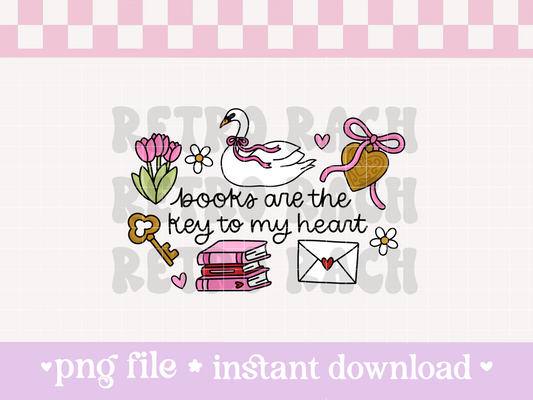 Books Are The Key To My Heart PNG File