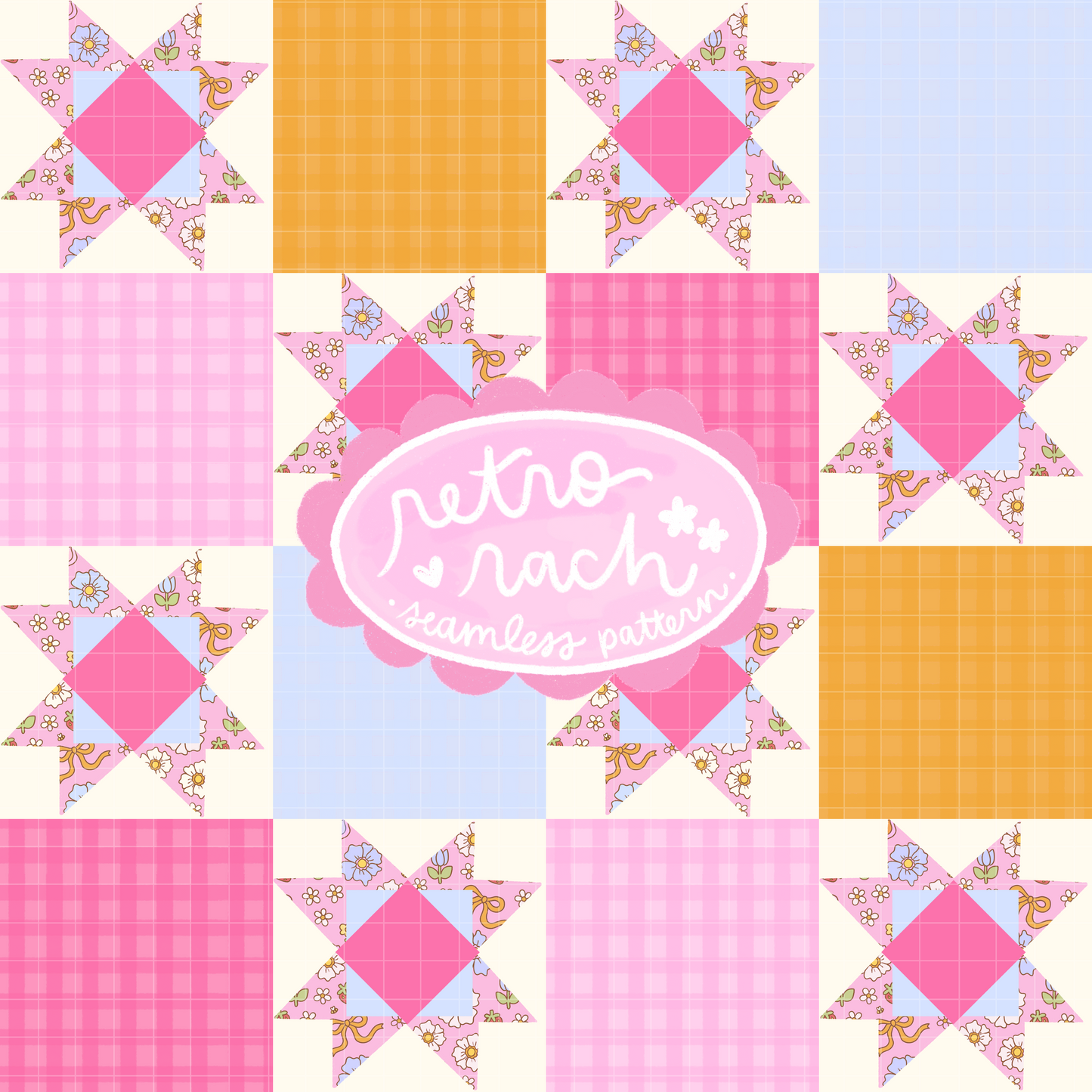 Cottage Quilt Seamless Pattern