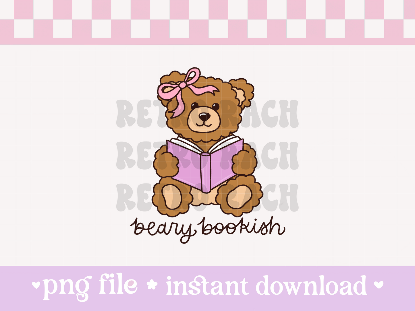 Beary Bookish PNG File