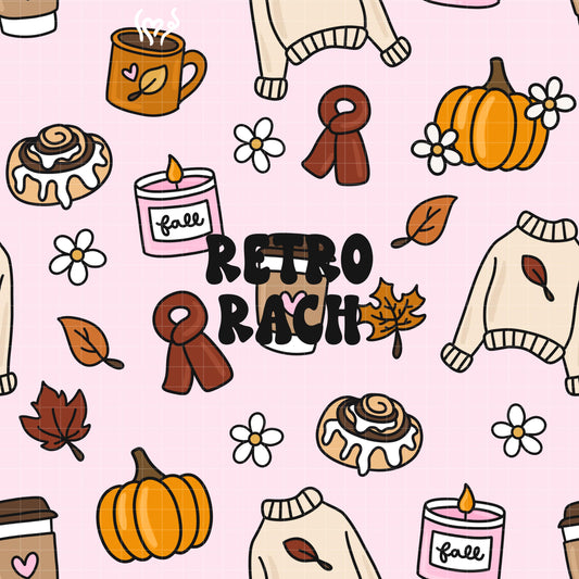 Cozy Girl Fall Seamless Pattern