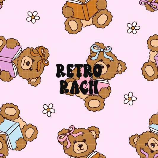 Bookish Bears Seamless Pattern