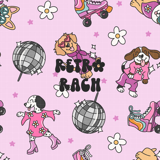 Disco Dogs Seamless Pattern