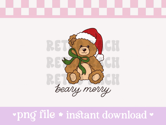 Beary Merry PNG File
