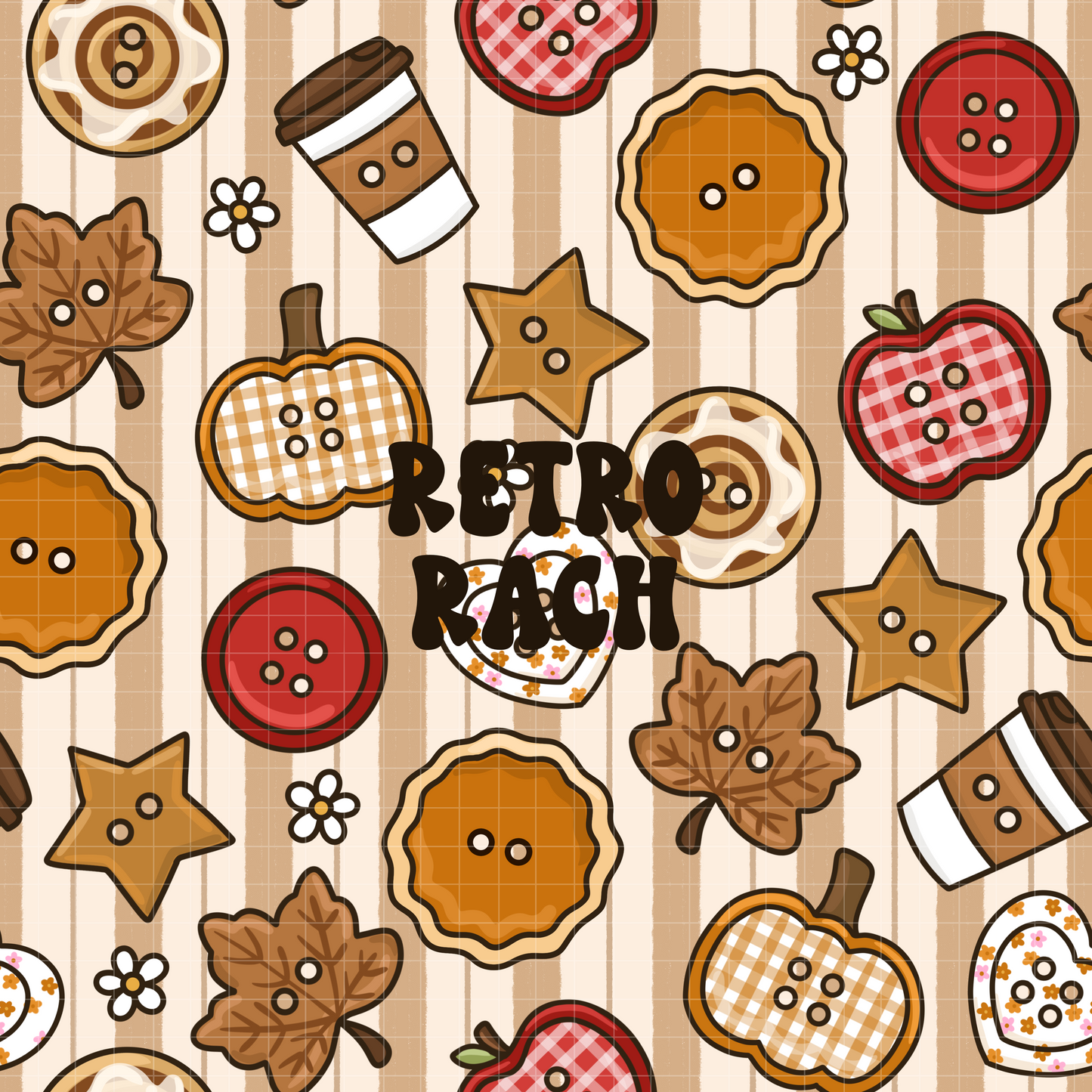 Autumn Buttons Seamless Pattern