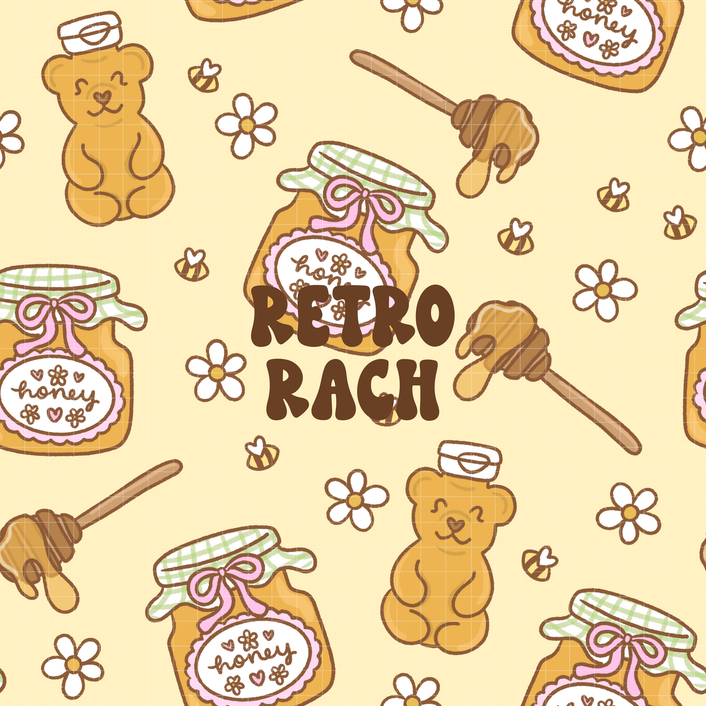Honey Bear Seamless Pattern