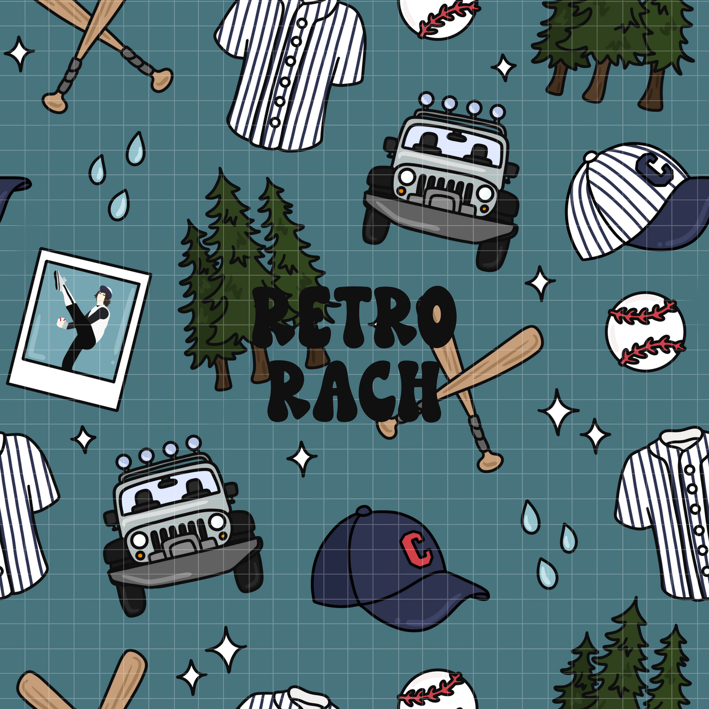 Vampire Baseball Seamless Pattern