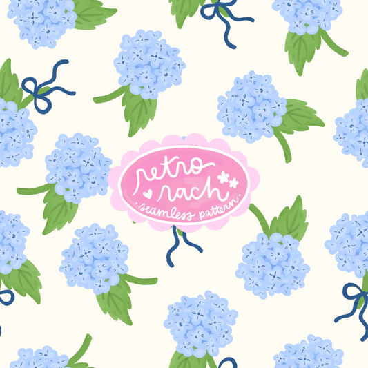Hydrangea Blooms Seamless Pattern