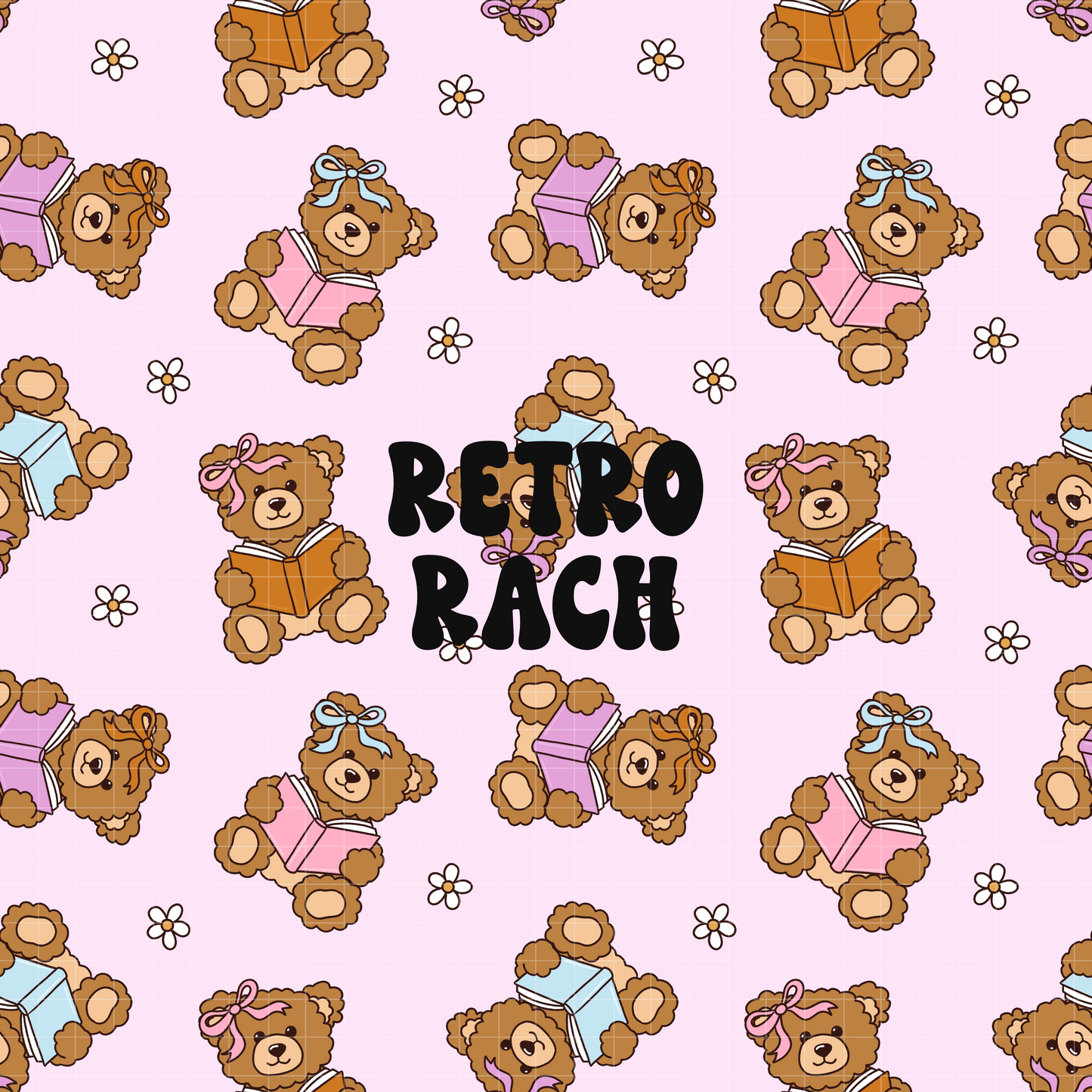 Bookish Bears Seamless Pattern